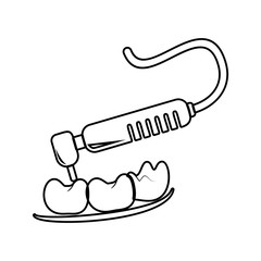 tooth filling icon. Element of cyber security for mobile concept and web apps icon. Thin line icon for website design and development, app development
