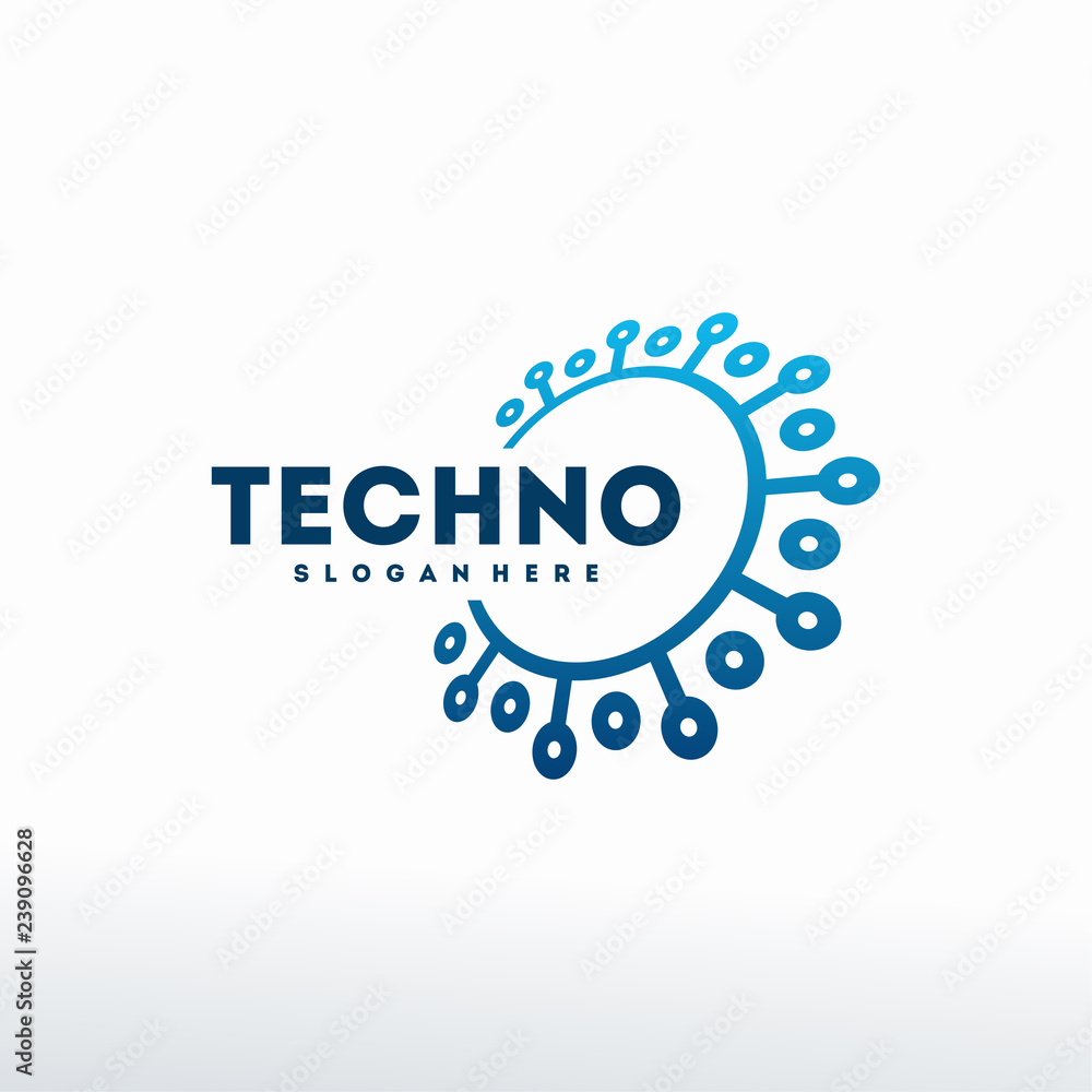 Wall mural technology logo designs template, connecting logo symbol template
