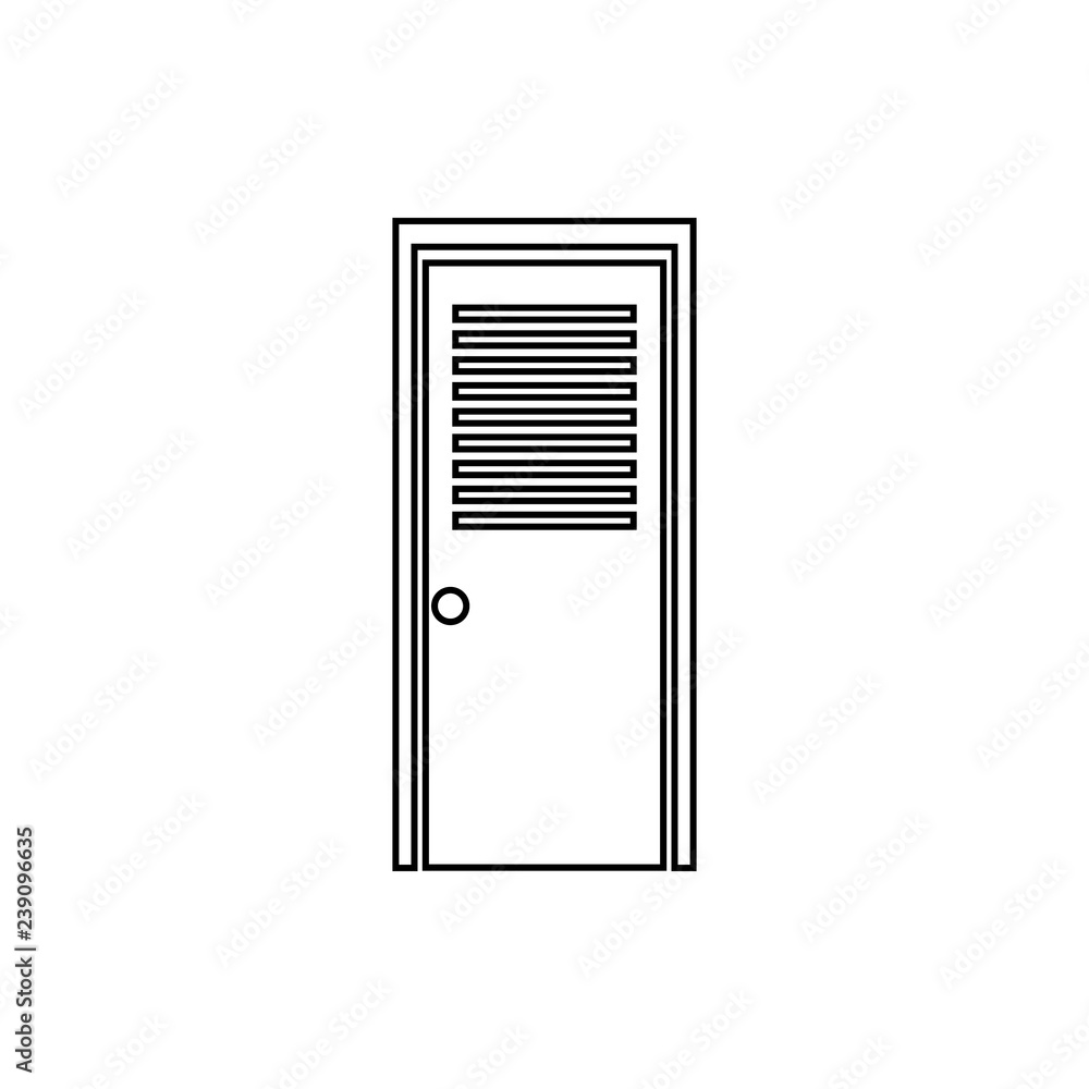 Poster ventilated door icon. element of door for mobile concept and web apps icon. thin line icon for websi