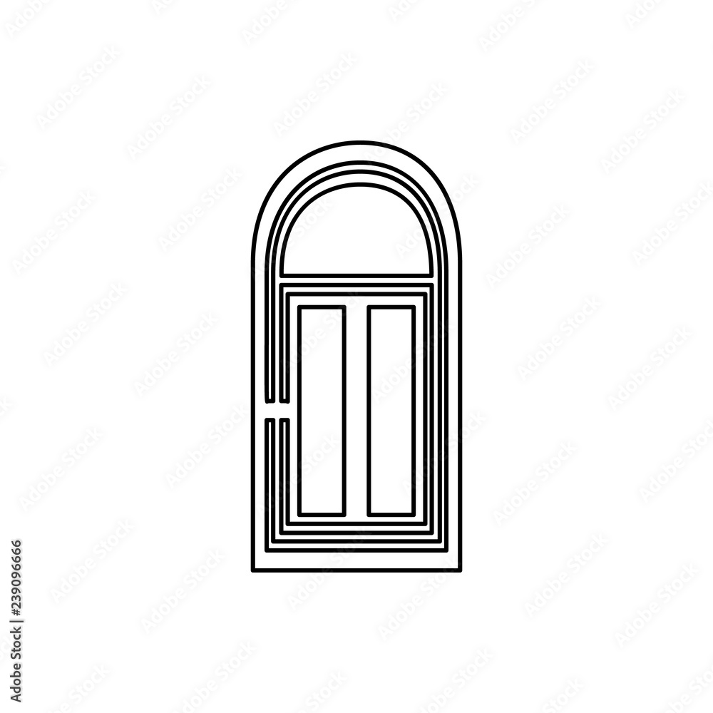 Poster entrance door icon. element of door for mobile concept and web apps icon. thin line icon for website