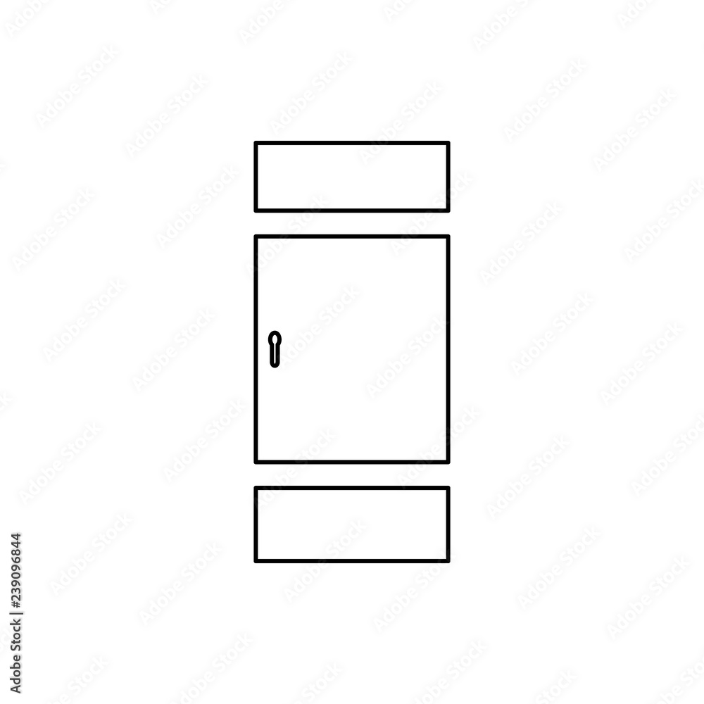 Poster entrance door icon. element of door for mobile concept and web apps icon. thin line icon for website