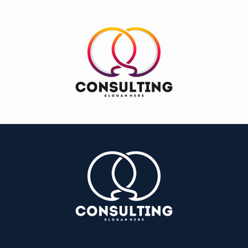 Modern Consulting logo designs concept vector, Chat Bubble logo template