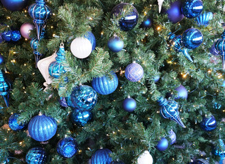 Close up on Christmas tree with decoration 