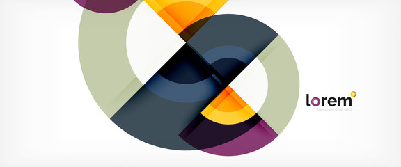 Obraz premium Modern geometric circles abstract background, colorful round shapes with shadow effects