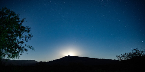 Moonrise in the mountains