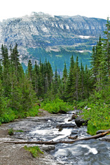 Fototapeta premium Melting glaciers lay around the park in Glacier National Park.