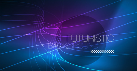 Neon glowing magic background, neon banner, night sky wallpaper. Magic light effect. Christmas abstract pattern.