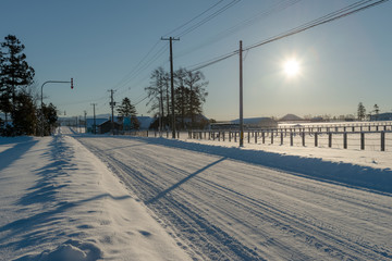 北海道の冬道