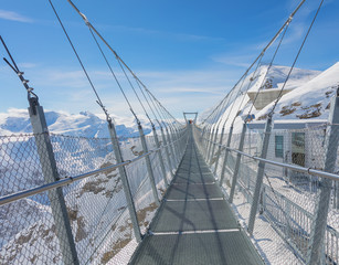 Suspension bridge on Mt. Titlis  in Switzerland