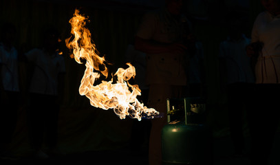 Gas Flame and Explosive from Gas Tank. fire flame
