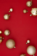 christmas background with gold balls