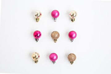 gold and pink christmas ornaments
