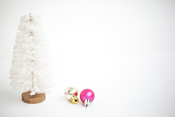 christmas decoration with white tree
