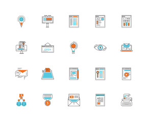 Set Of 20 icons such as Typewriter, Browser, Email, Filter, Group, Vision, Chat, Open, icon pack