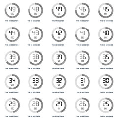 Set Of 25 icons such as The seconds, 35 40 48 29 43 31 39 seconds icon