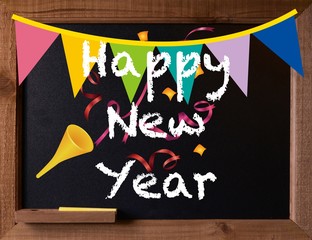 Holiday Greeting on Chalkboard, happy new year