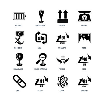Set Of 16 icons such as C/PAP 81, Atom, 41 ALU, Link, 40 FE, Bat