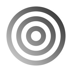 Target sign - medium gray gradient transparent, isolated - vector