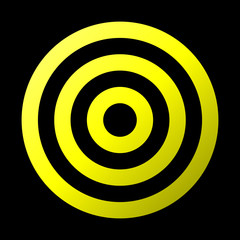 Target sign - yellow gradient transparent, isolated - vector