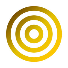 Target sign - golden gradient transparent, isolated - vector