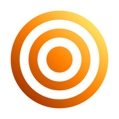 Target sign - orange gradient transparent, isolated - vector