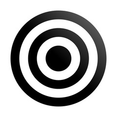 Target sign - black gradient transparent, isolated - vector