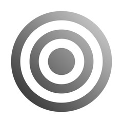 Target sign - medium gray gradient transparent, isolated - vector