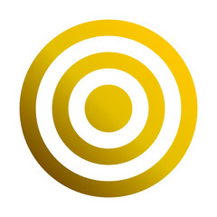 Target sign - golden gradient transparent, isolated - vector