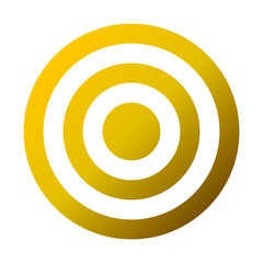 Target sign - golden gradient transparent, isolated - vector