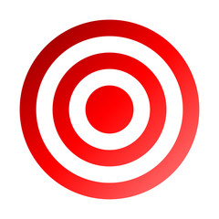 Target sign - red gradient transparent, isolated - vector