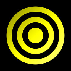 Target sign - yellow gradient transparent, isolated - vector