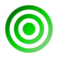Target sign - green gradient transparent, isolated - vector