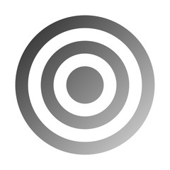 Target sign - medium gray gradient transparent, isolated - vector