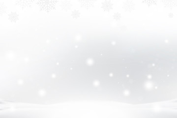 Christmas and New Year background with snowflakes and light effects on a blue background. Flat vector illustration EPS10