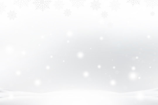 Christmas and New Year background with snowflakes and light effects on a blue background. Flat vector illustration EPS10