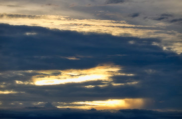Himmel in der Abenddämmerung mit Wolken