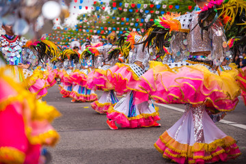 Colorful smiling mask of Masskara Festival, Bacolod City, Philippines