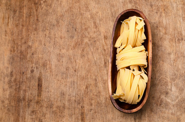 Traditional dry fettuccine pasta