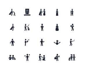 Set Of 20 icons such as Rich people, Business man, Charity, Famous, Royalty, Princes, Vip, Watch, Knight, icon pack