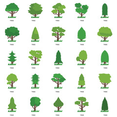 Simple Set of 25 Vector Icon. Contains such Icons as Tree, Tree. Editable Stroke pixel perfect