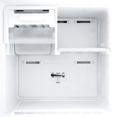 open empty refrigerator freezer