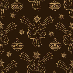 Christmas festive background let you create christmas invitations, wrappers, fashion textile patterns, textures, posters, festive decorations, gifts,  wallpapers, scrapbooking. Snowflakes, fur trees.