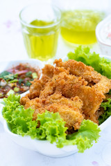 Fried Chicken and Spicy Thai Sauce (Lap Kai Tod)