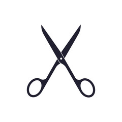 Scissors. Vector icon on white background.