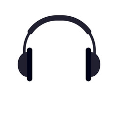 headphones, icon on white background, vector illustration
