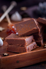 Cook homemade chocolate.