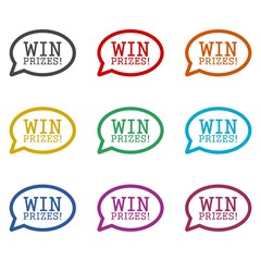 Win prizes! Win prizes icon or logo, color set