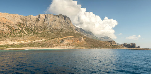 Islands in the background of a blue sky panorama