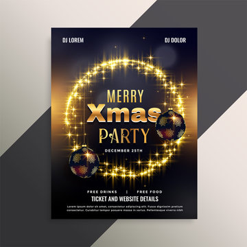 beautiful shiny christmas flyer poster design