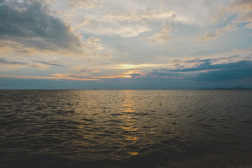 Amazing summer sunset view on the beach, Pattaya,Thailand